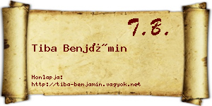 Tiba Benjámin névjegykártya
